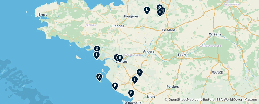 Map of Lighthouses and Viewpoints