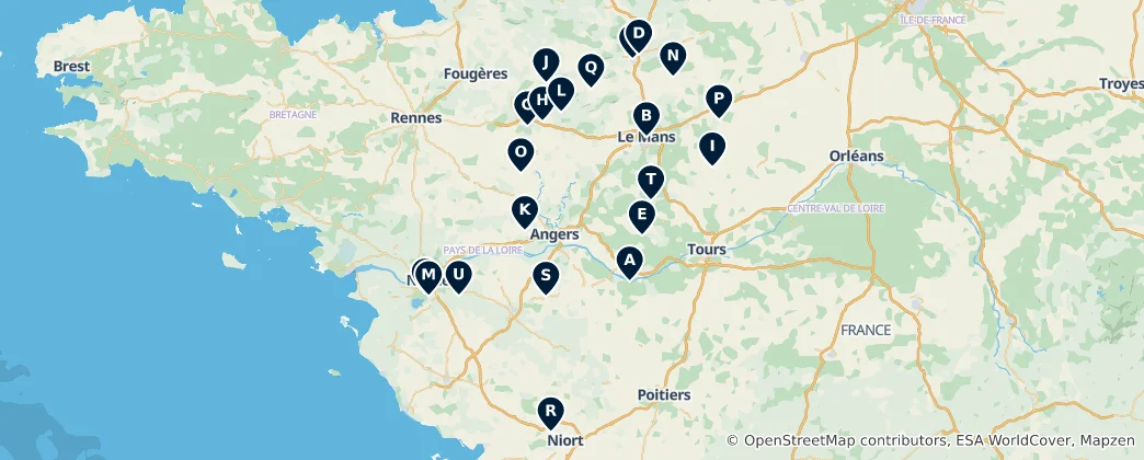Karte von Loire Valley Heritage Treasures