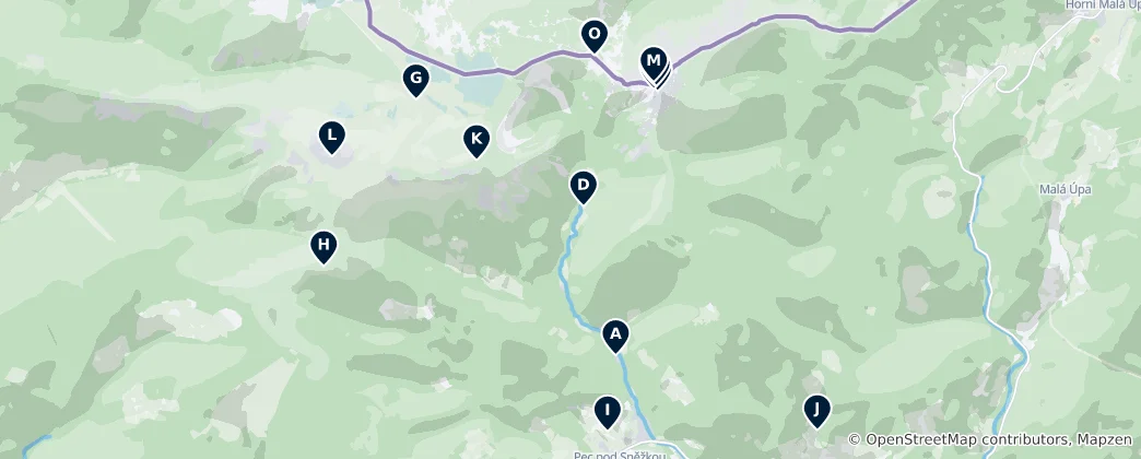 Map of Pec pod Sněžkou's Crown Jewels