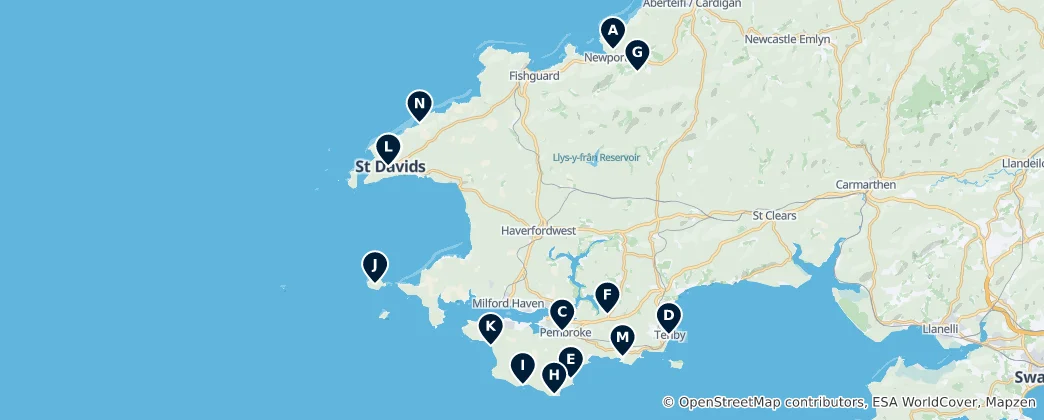 Mappa di Pembrokeshire Essentials
