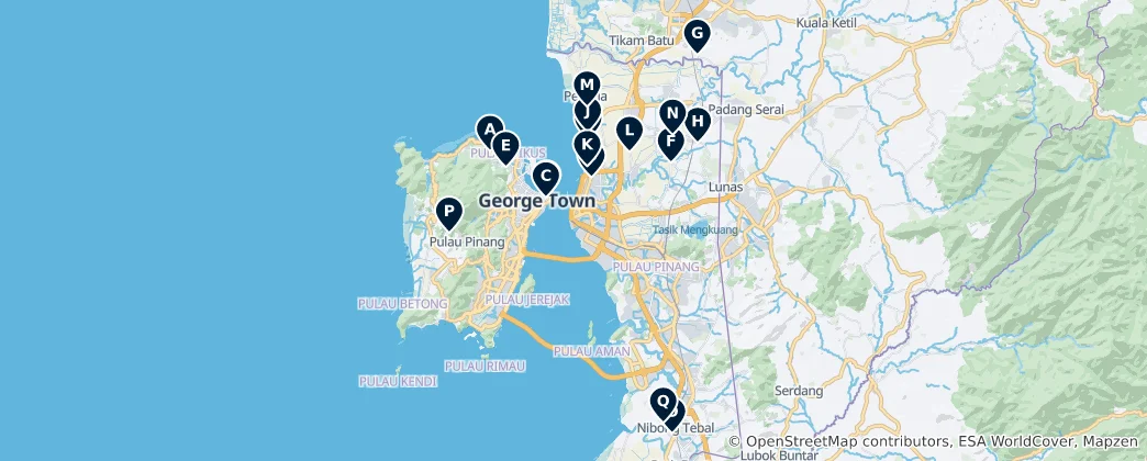 Mappa di Penang's Spiritual Heritage