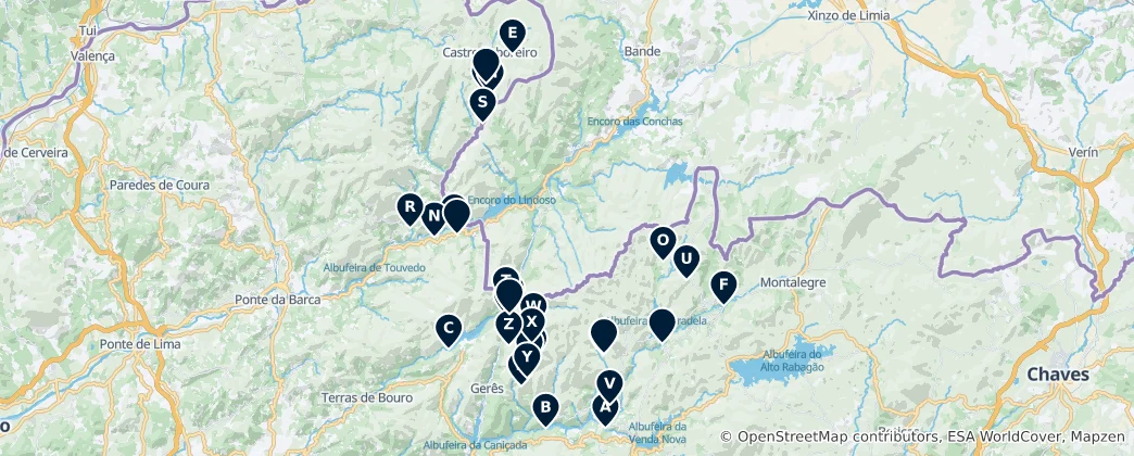 Mapa Historic Structures and Waterways