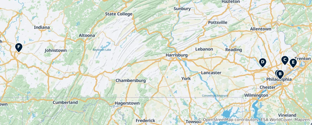 Mapa Historic Churches & Cathedrals