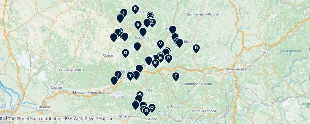 French Heritage Sites — Mapa