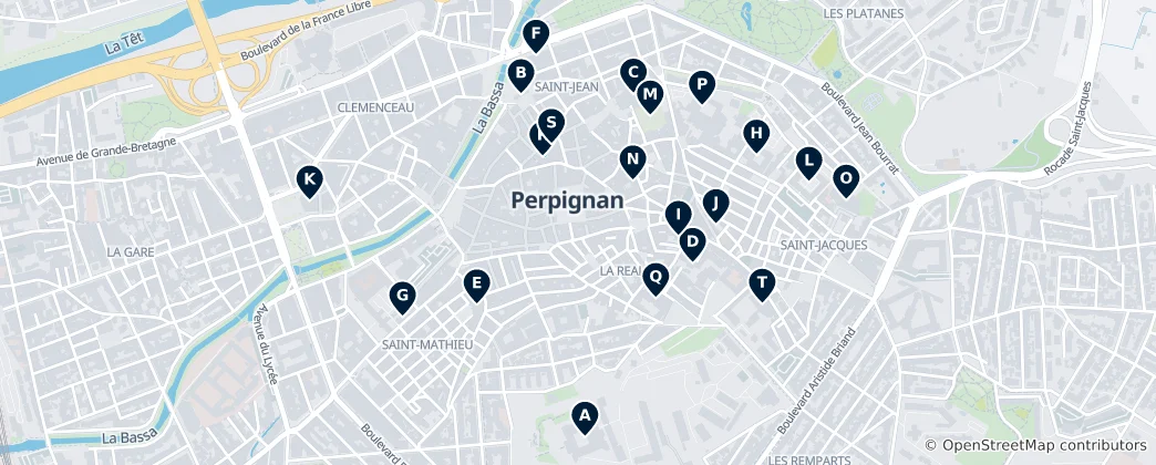 Mapa Perpignan Heritage Trail
