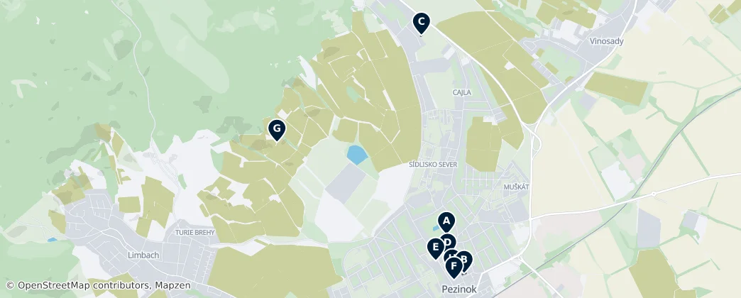 Pezinok Essentials — Mappa