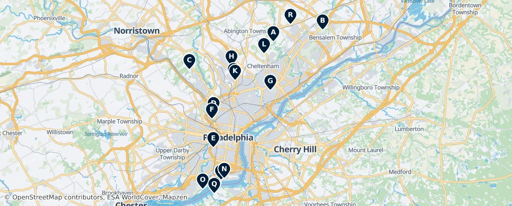 Map of Parks and Gardens of Philadelphia