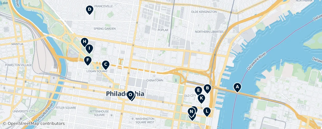 Map of Philadelphia County's Essential Historical and Cultural Treasures