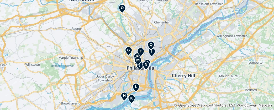 Map of Philadelphia's Museums and Heritage