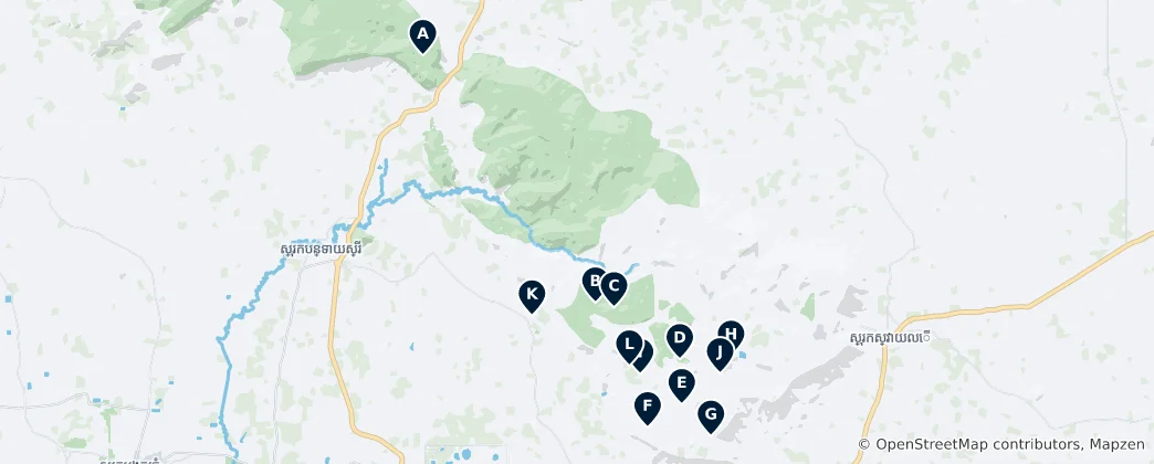 Mapa de Phnom Kulen National Park's Absolute Essentials