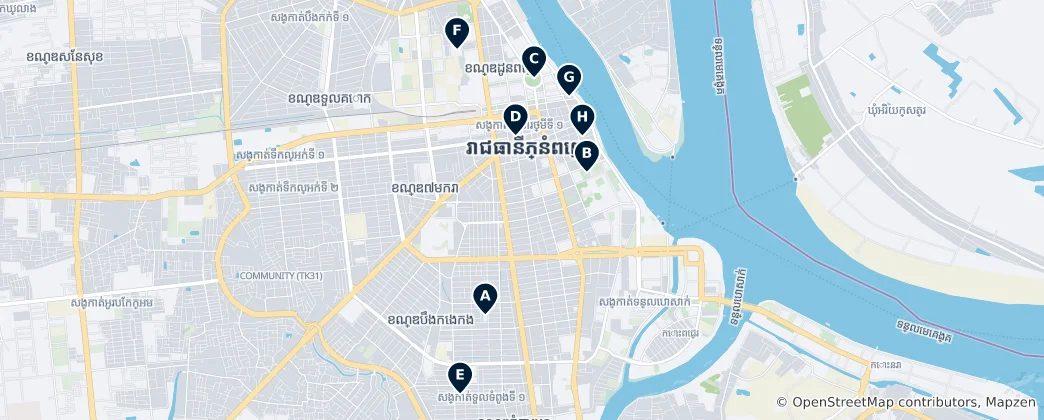 Mappa di Editor's Choice Phnom Penh