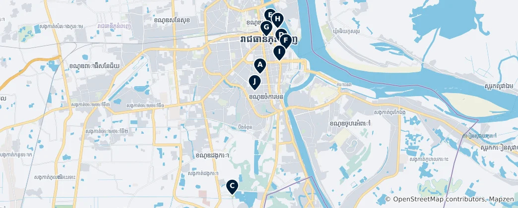 Mapa Phnom Penh's Absolute Essentials
