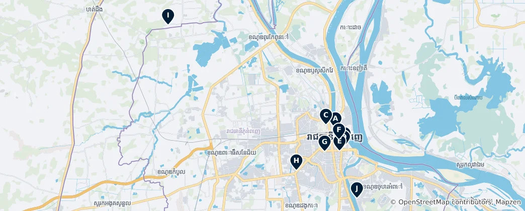 Map of Phnom Penh's Sacred Sites