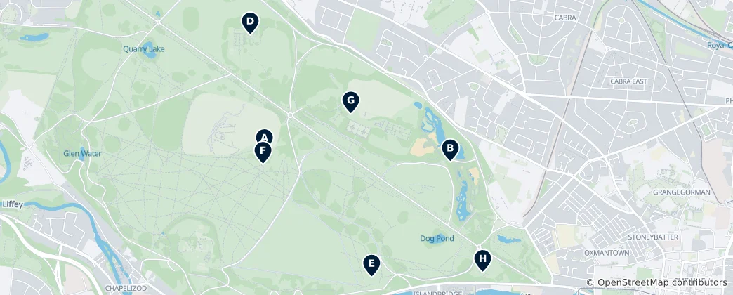 Mappa di Phoenix Park Must-Sees