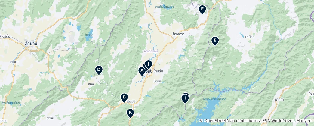 Mapa Phrae Province Essentials