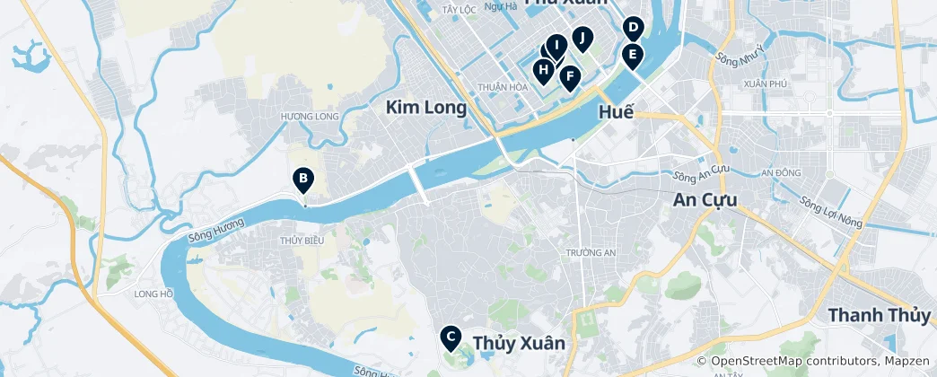 Mappa di Hue Unmissables