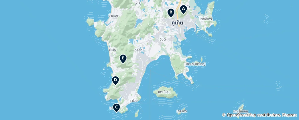 Mapa Phuket Views & Nature