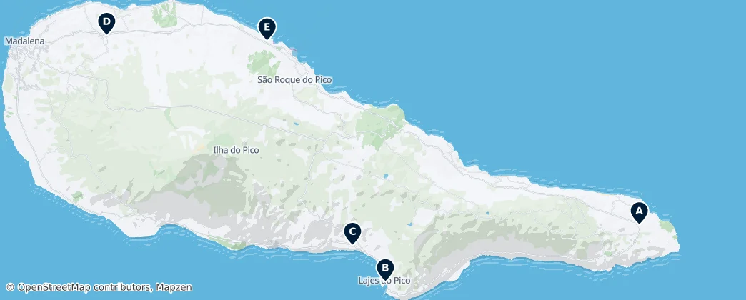 Carte de Historic Churches of Pico