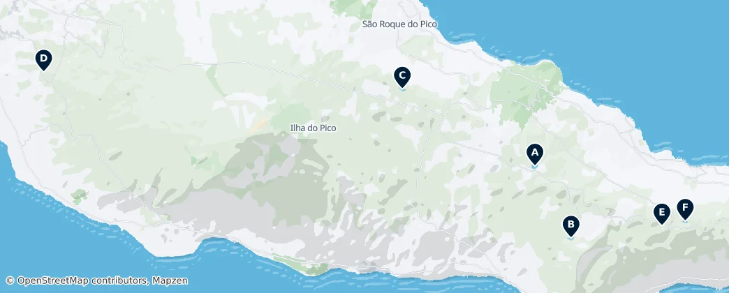 Mapa Natural Wonders of Pico
