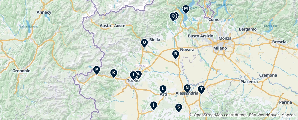Map of Historic Churches of Piedmont