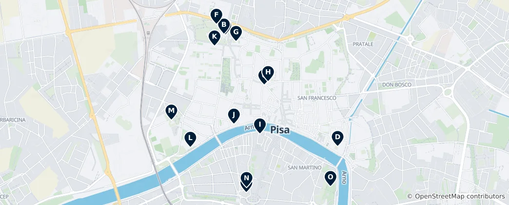 Map of Art and History in Pisa