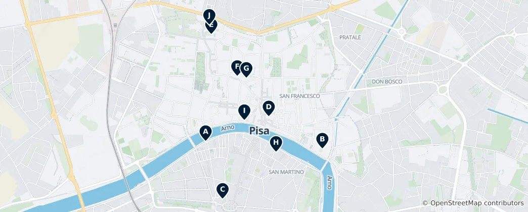 Karte von Pisas versteckte Schätze