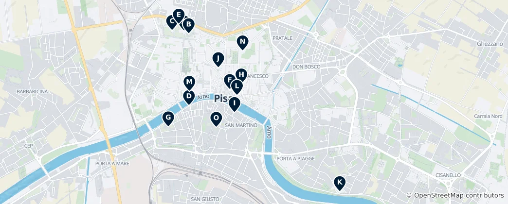 Map of Historic Churches of Pisa