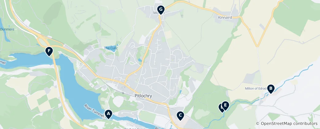 Mappa di Pitlochry Unmissables