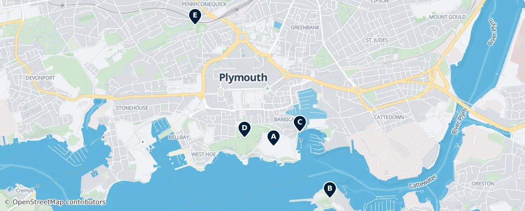 Map of Historic Sites in Plymouth