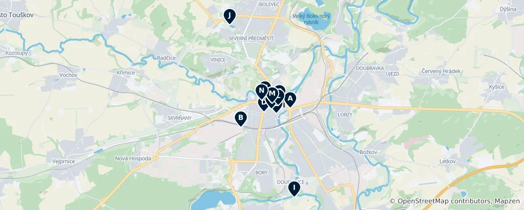Mapa Výběr redakce: Hlavní lákadla