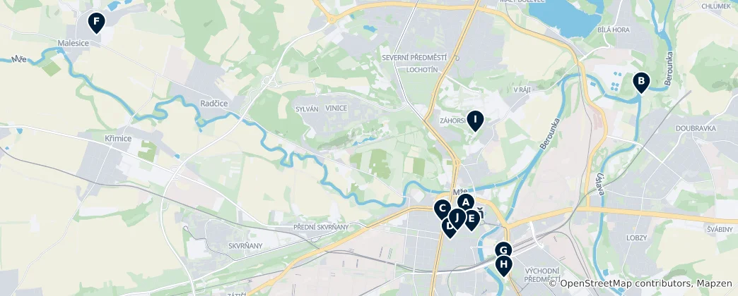 Carte de Historic Churches & Synagogues