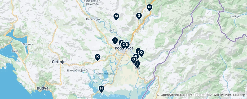 Mapa Notable Religious Sites