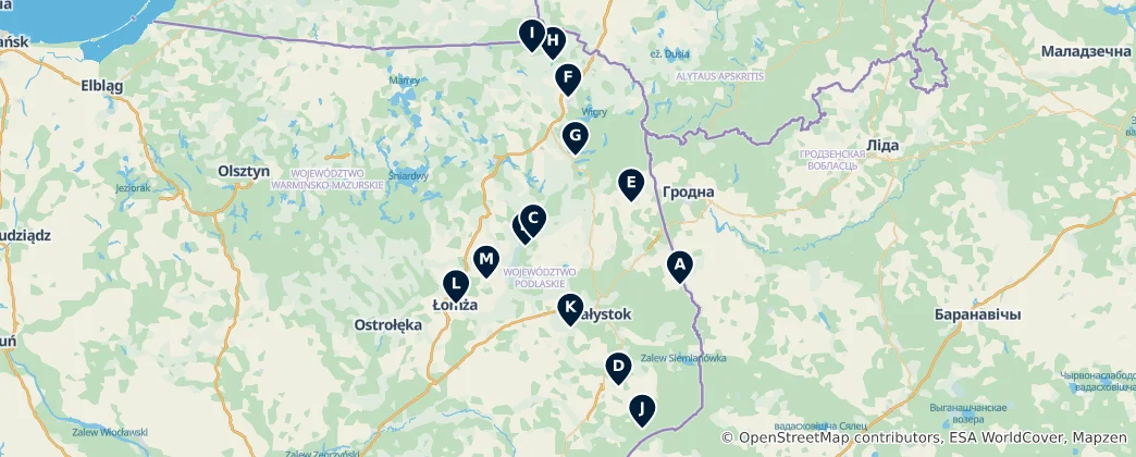 Podlaskie Voivodeship's Essential Treasures 지도