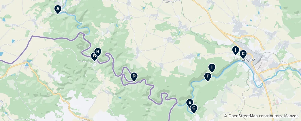 Mappa di Podyjí National Park Essentials