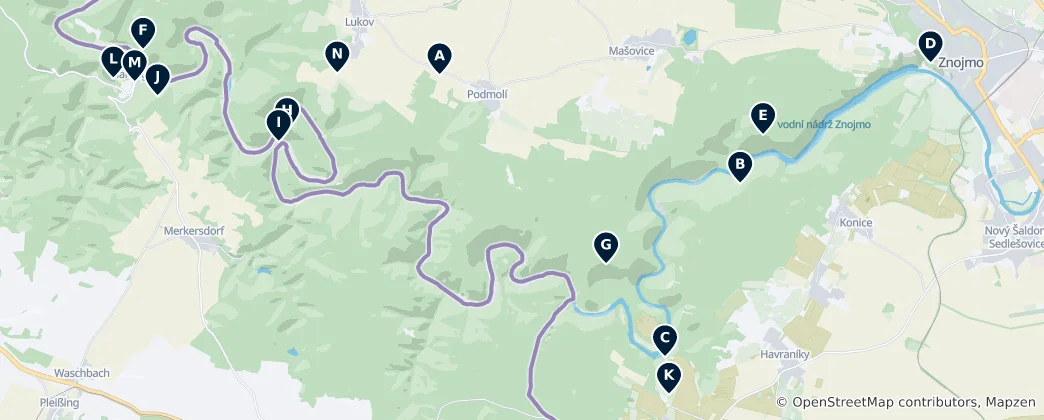 Map of Podyjí Views & Nature