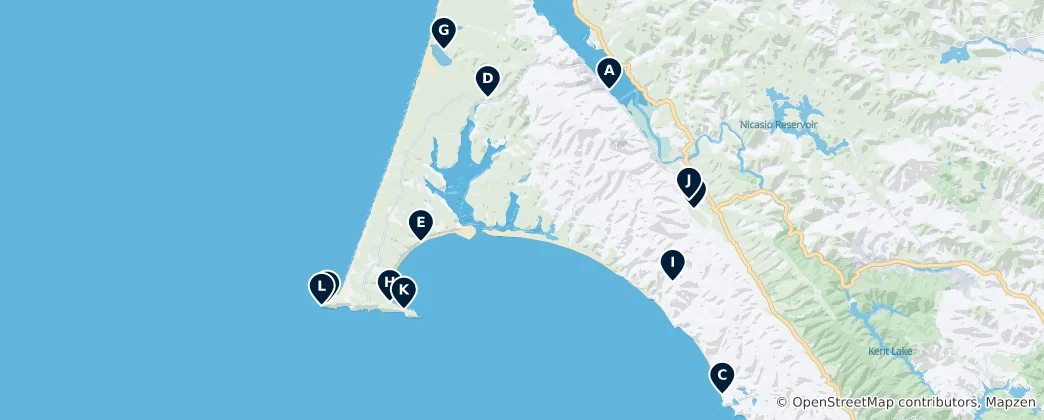 Carte de Point Reyes National Seashore: Absolute Essentials