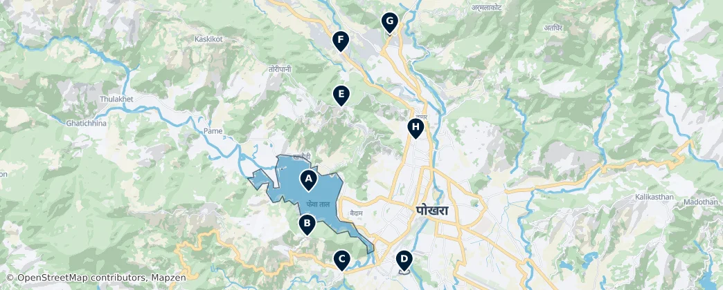 Pokhara Lekhnath Essentials — Mapa
