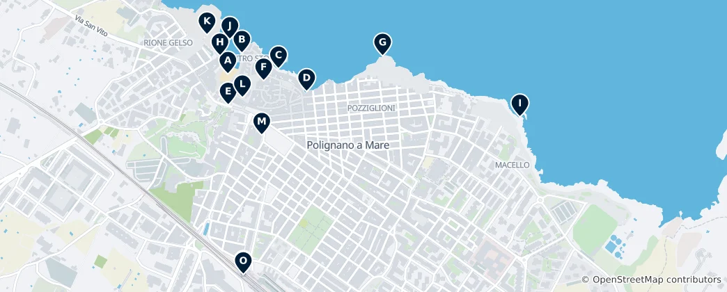 Map of Polignano a Mare: Absolute Must-Sees