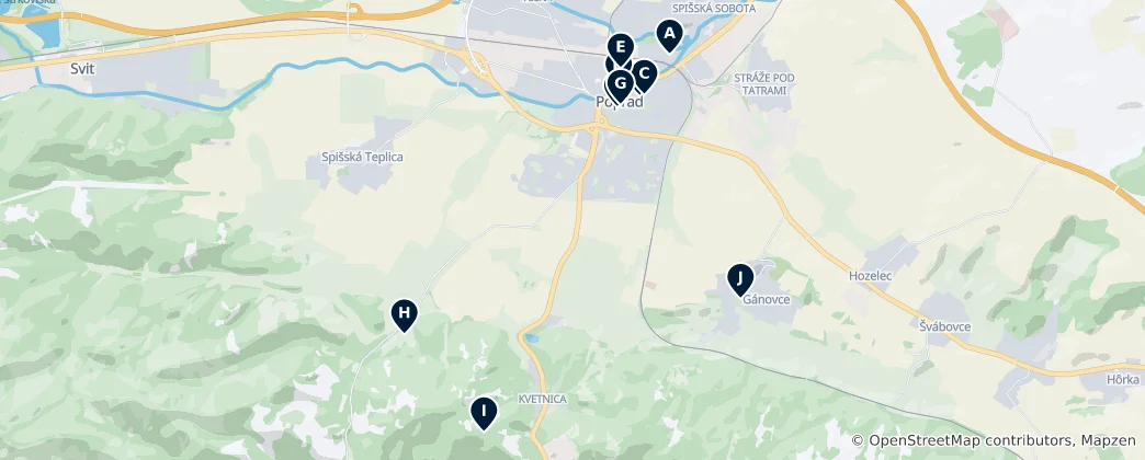 Karte von Poprad Essentials