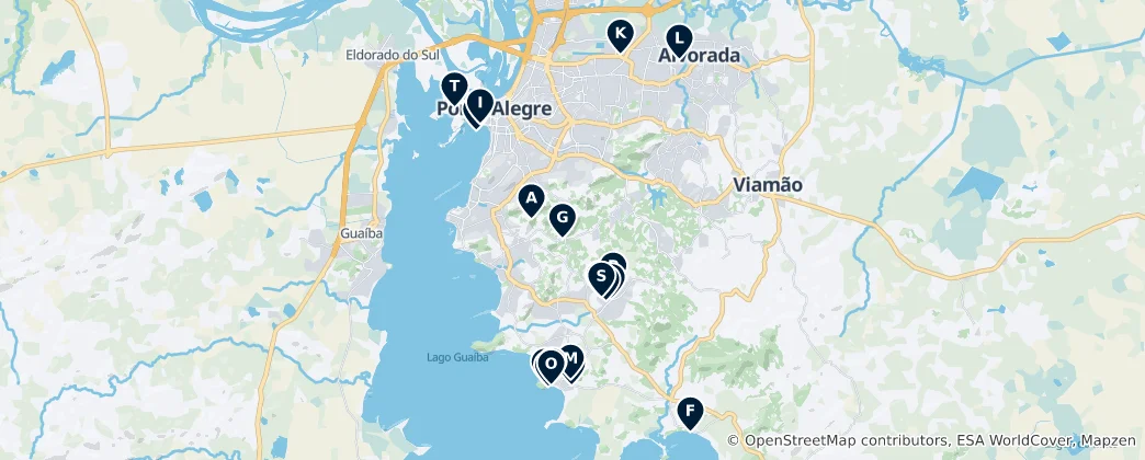 Mapa Porto Alegre Parks & Nature