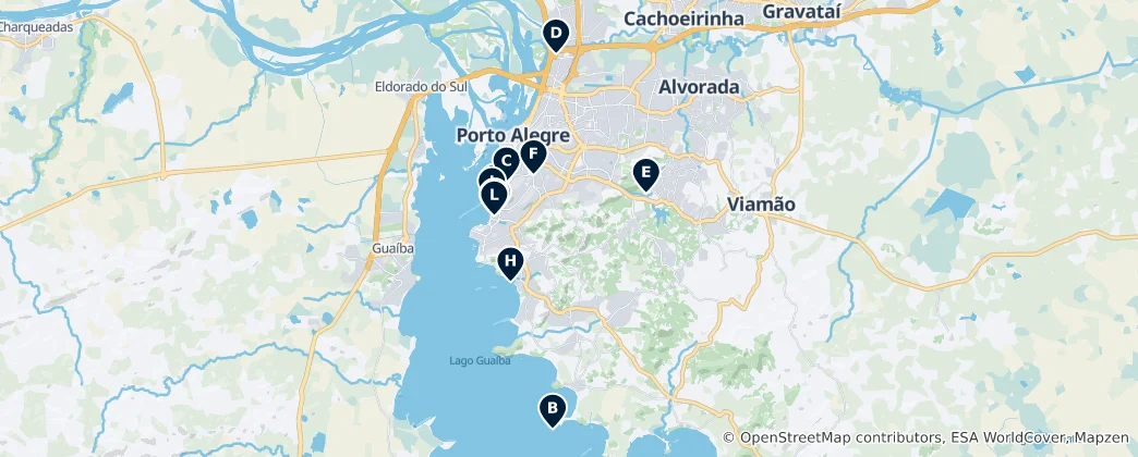 Mappa di Porto Alegre's Essential Treasures