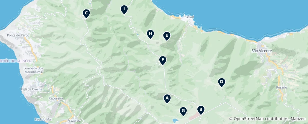 Mapa Porto Moniz Highlights