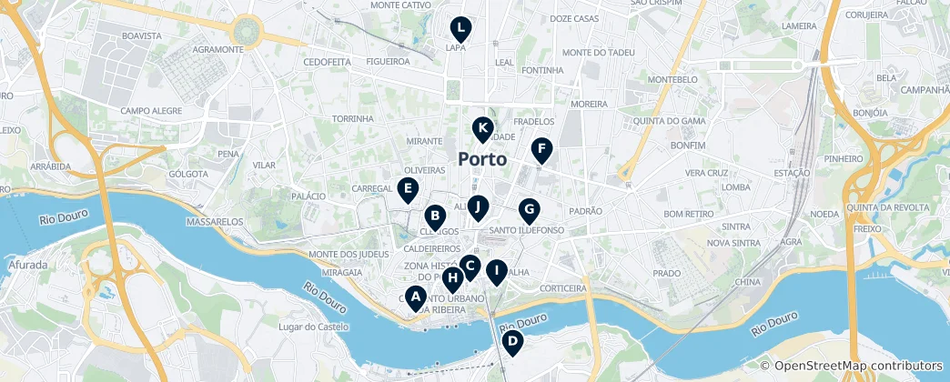 Mapa de Igrejas Históricas do Porto