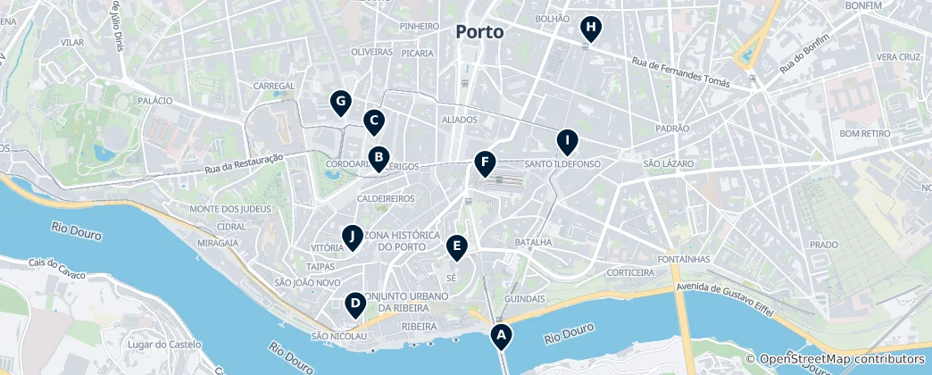 Mapa Porto's Architecture & Views