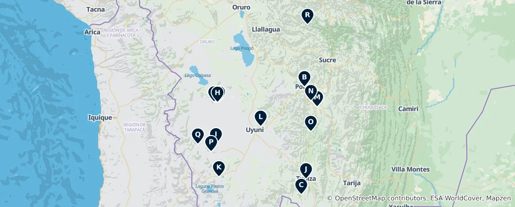 Mapa De Bolivian Catholic Churches