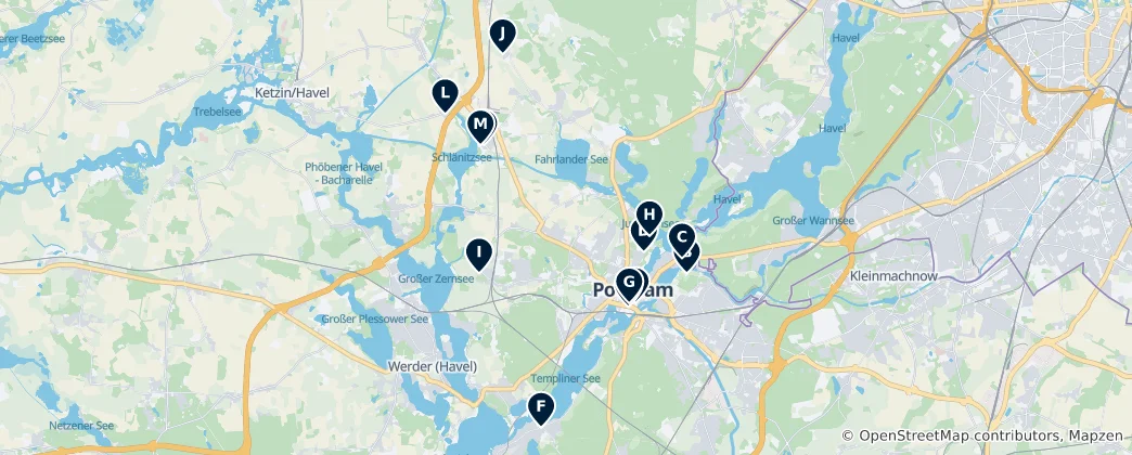 Mapa de Potsdam's Architectural Heritage