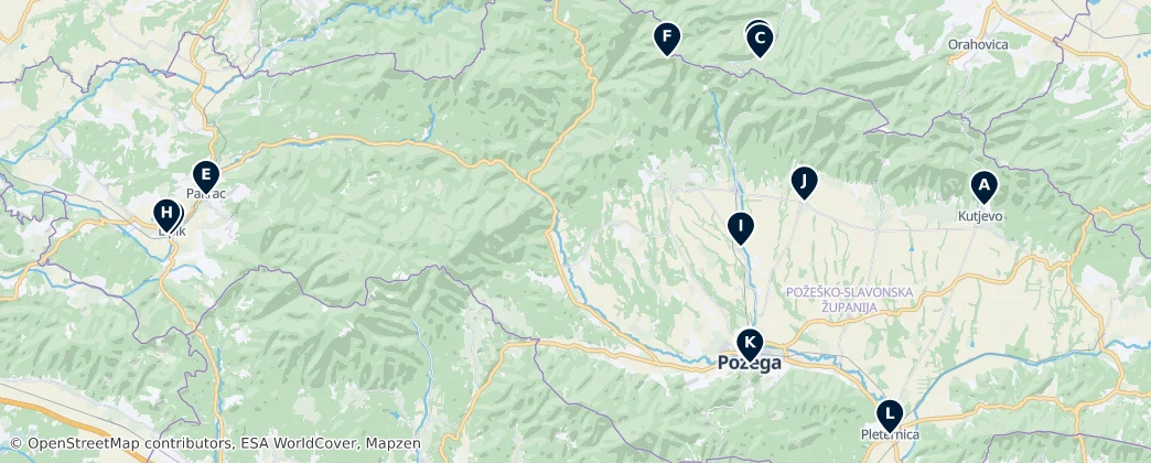Carte de Požega-Slavonia Essentials