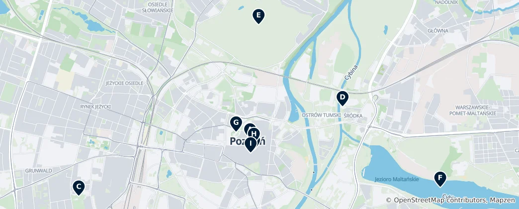 Karte von Poznań's Hidden Gems