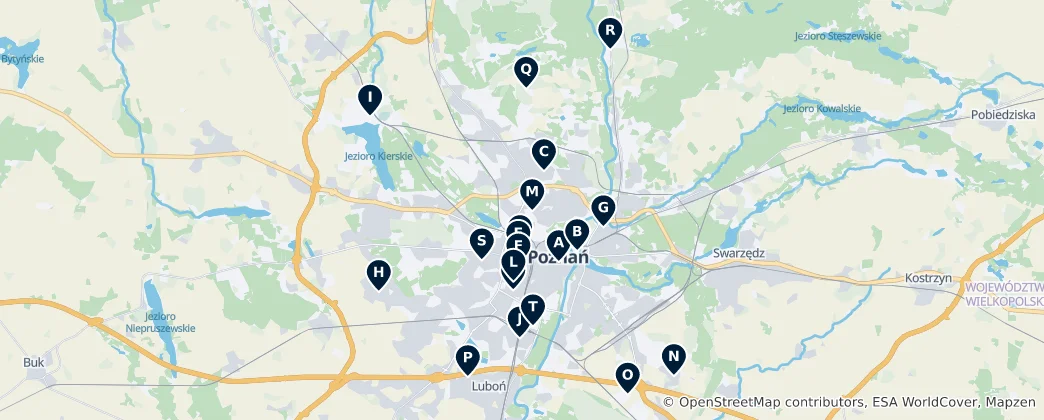 Map of Poznań's Sacred Sites