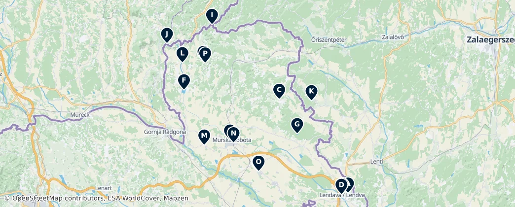 Prekmurje's Essential Gems — Map